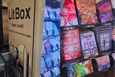 LitBox vending machine stocked full of books by DC-area authors