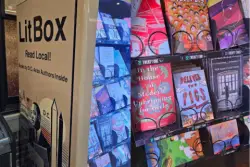 LitBox vending machine stocked full of books by DC-area authors
